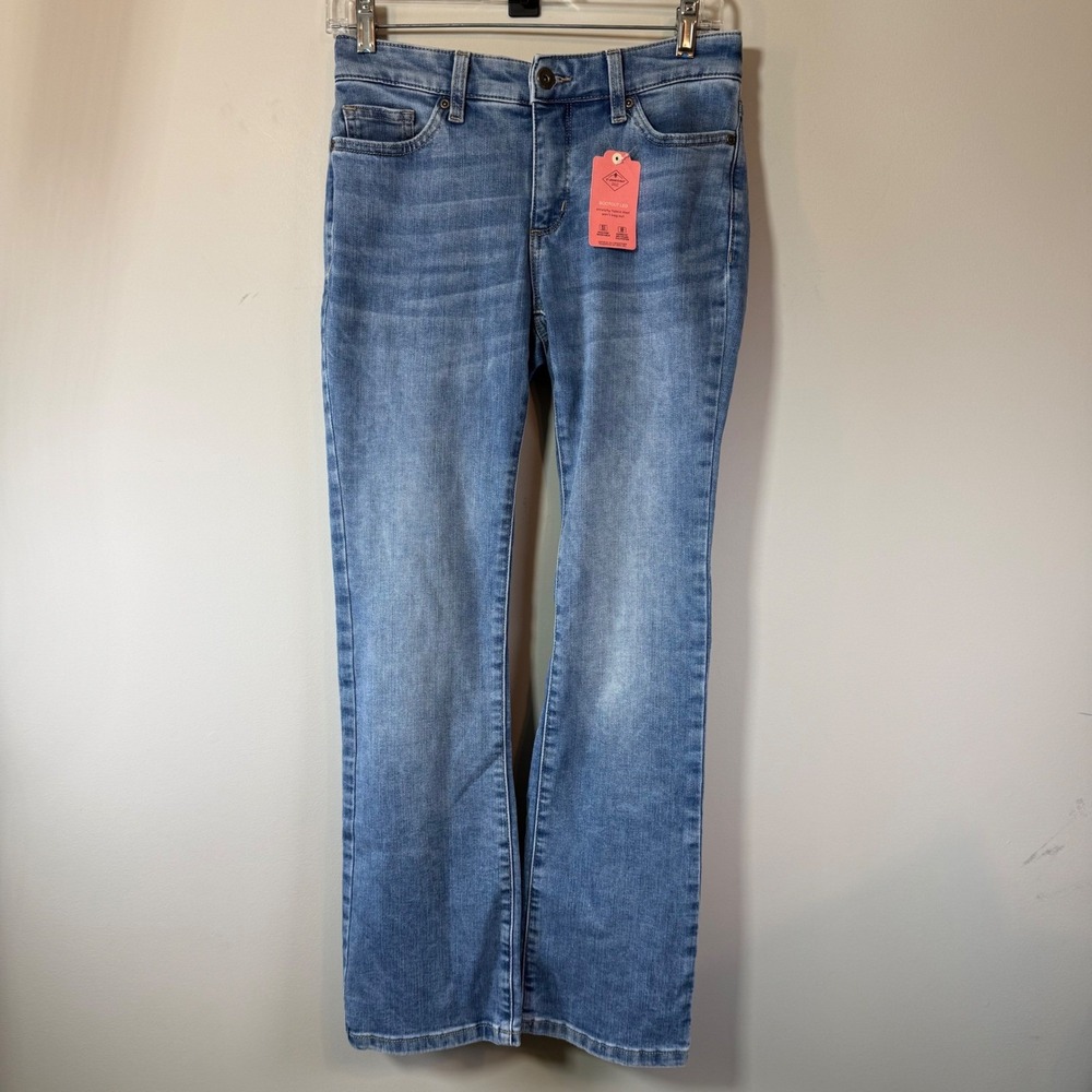 NWT St. Johns Bay Bootcut Jeans Womens 2P Blue Mid Rise Secretly Slender Casual